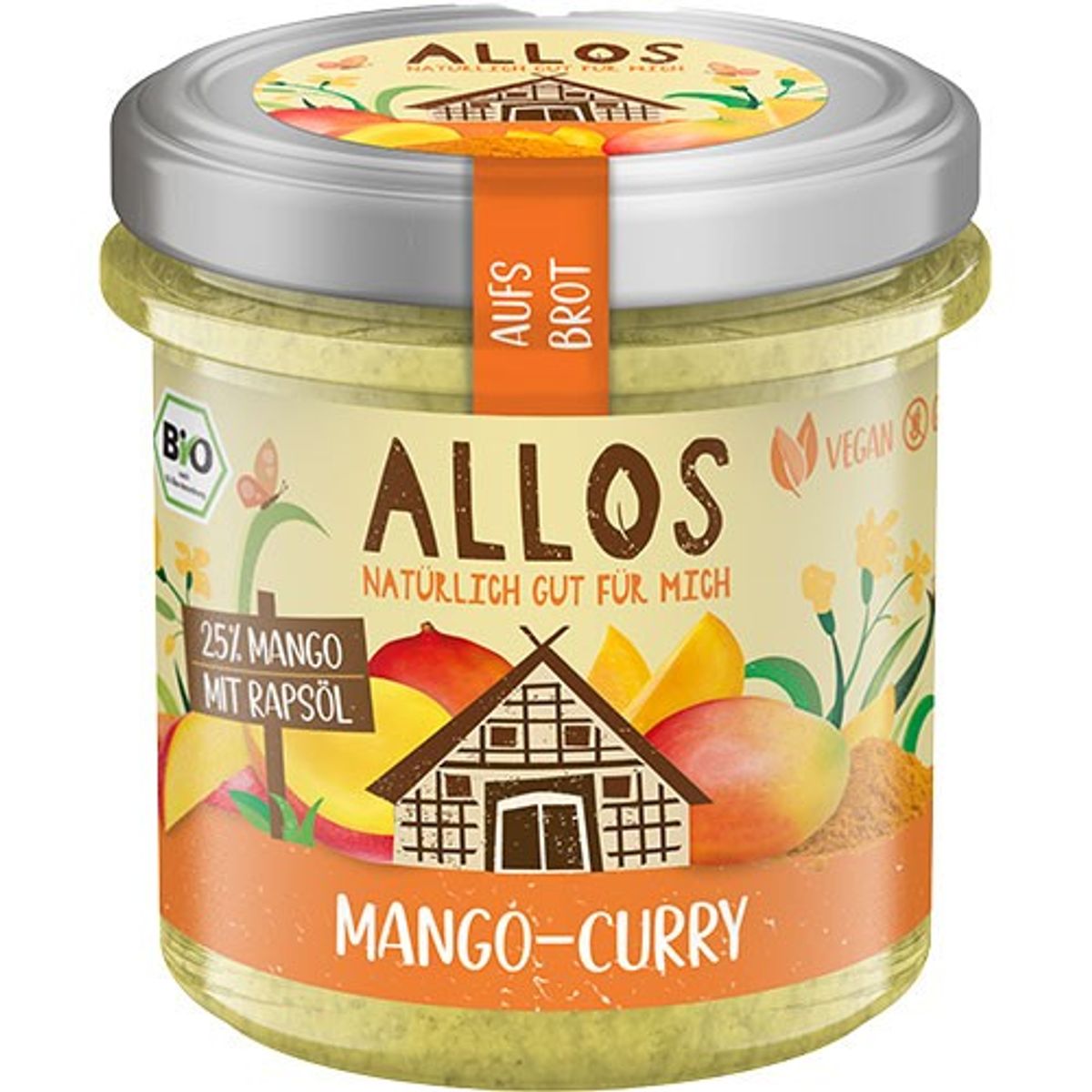 Smørepålæg Auf´s Brot Mango- Karry Økologisk - 140 gram - Allos