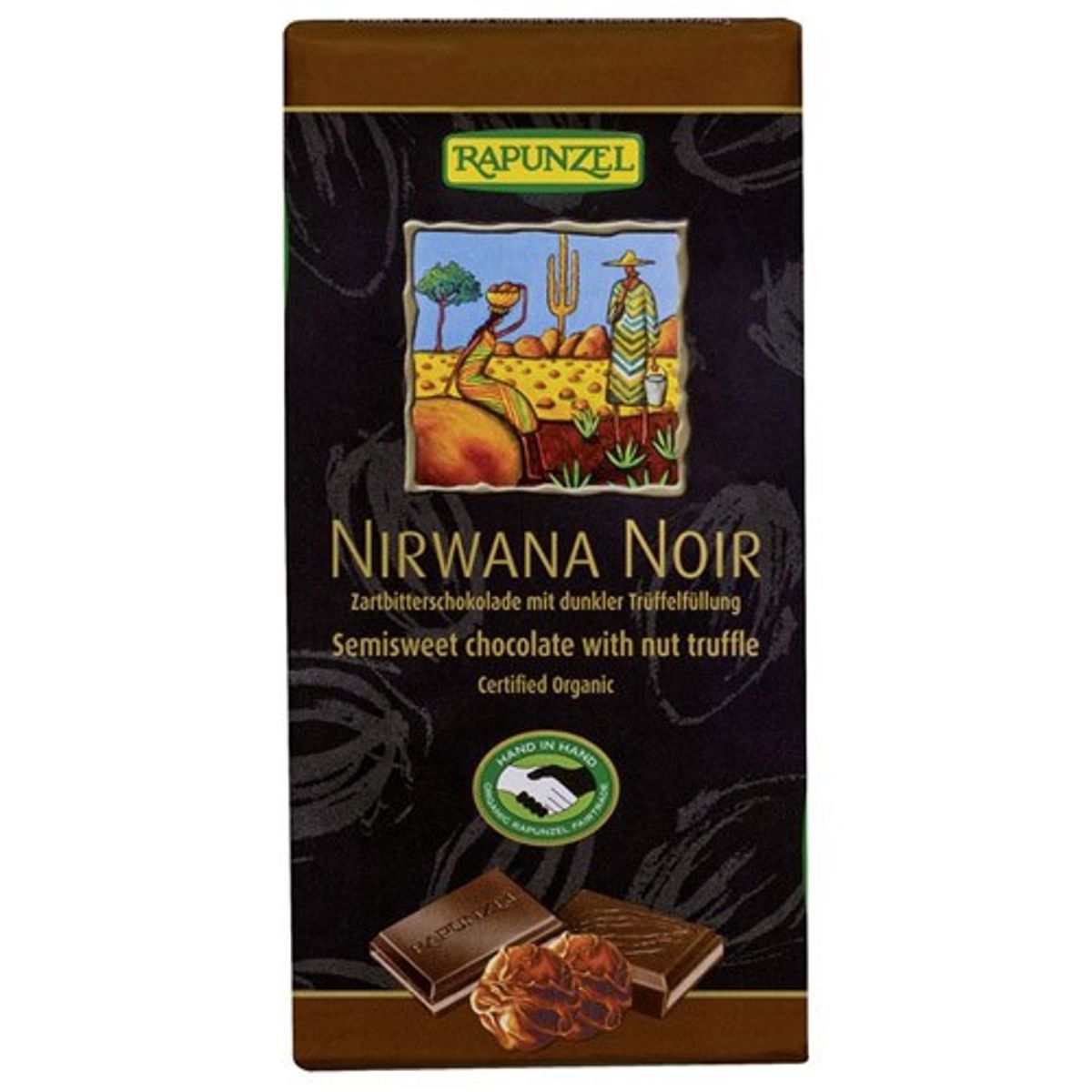 Chokolade mørk m. praline Økologisk - 100 gram