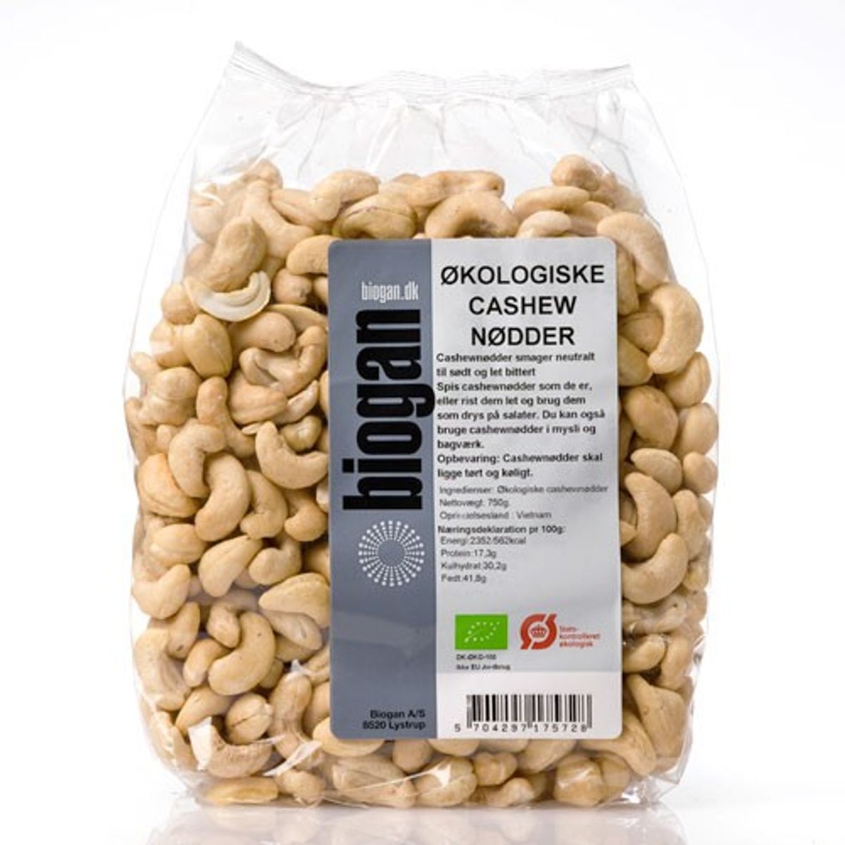 Cashewnødder Økologisk - 750 gr - Biogan