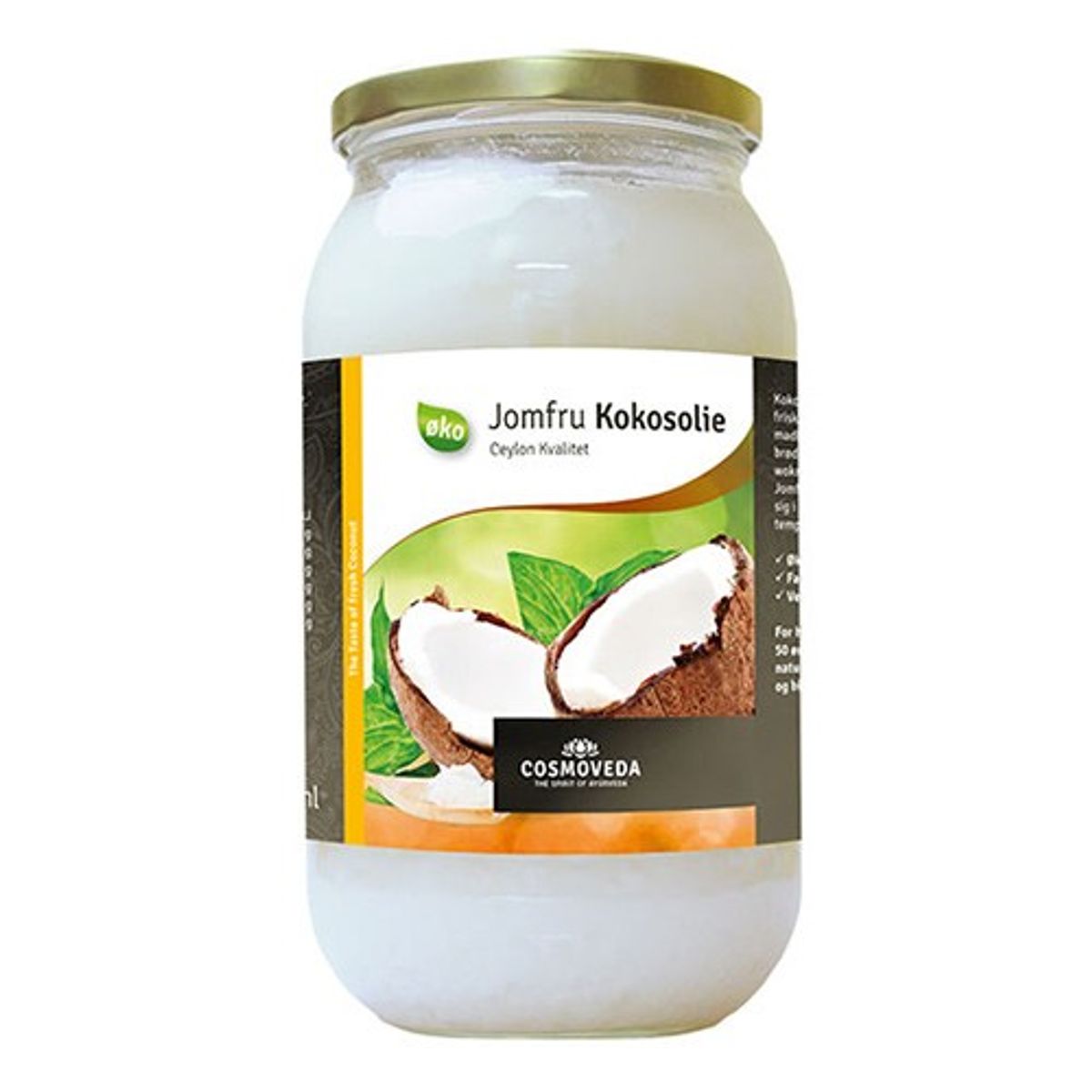 Jomfru kokosolie Økologisk - 1 liter - Cosmoveda