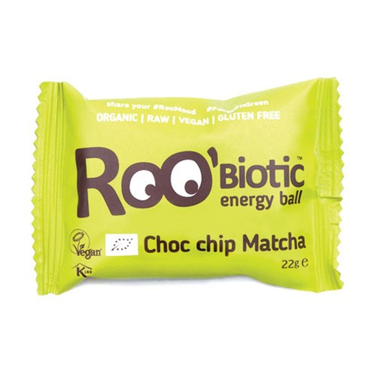 Roobiotic Energibombe Chock Chip Matcha Økologisk - 22 gram - ROO´bar