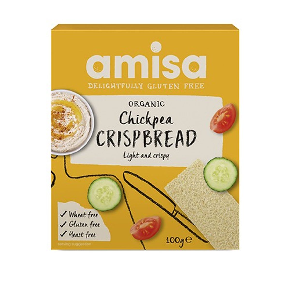 Knækbrød m. kikærter glutenfri Økologisk - 100 gram - Amisa