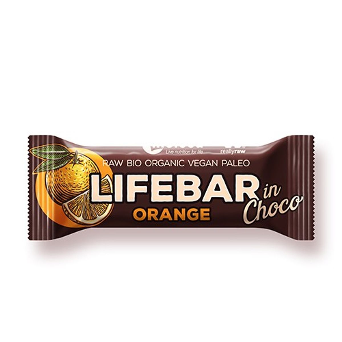 LifeBar InChoco Orange RAW Økologisk - 40 gram - Lifefood - Mindst holdbar til : 30-06-2025