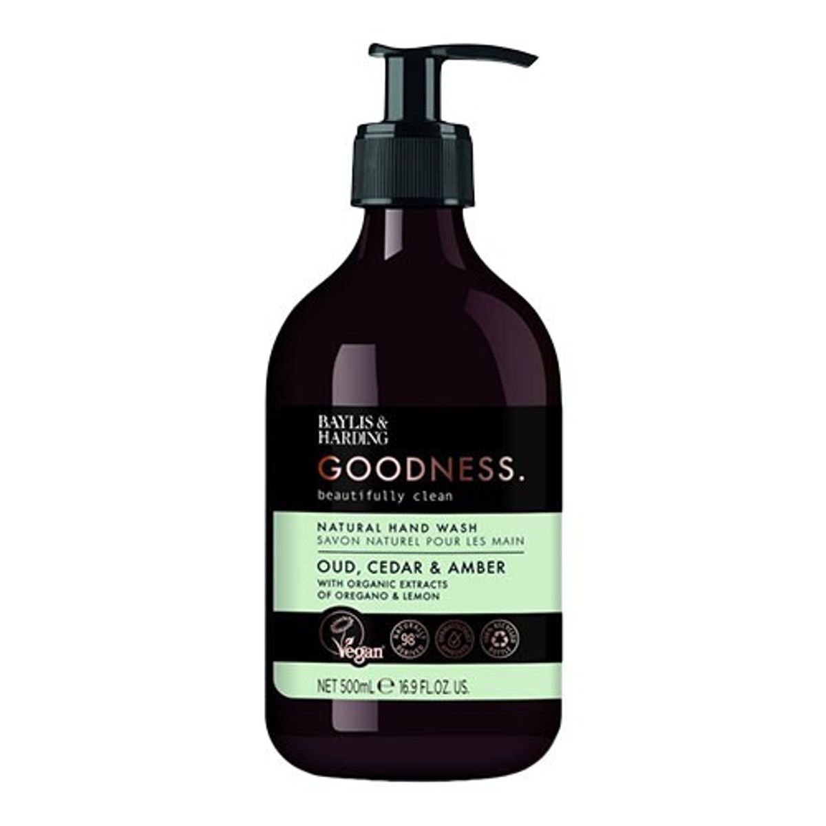 Hand Wash oud cedar & amber - 500 ml - Baylis & Harding Goodness