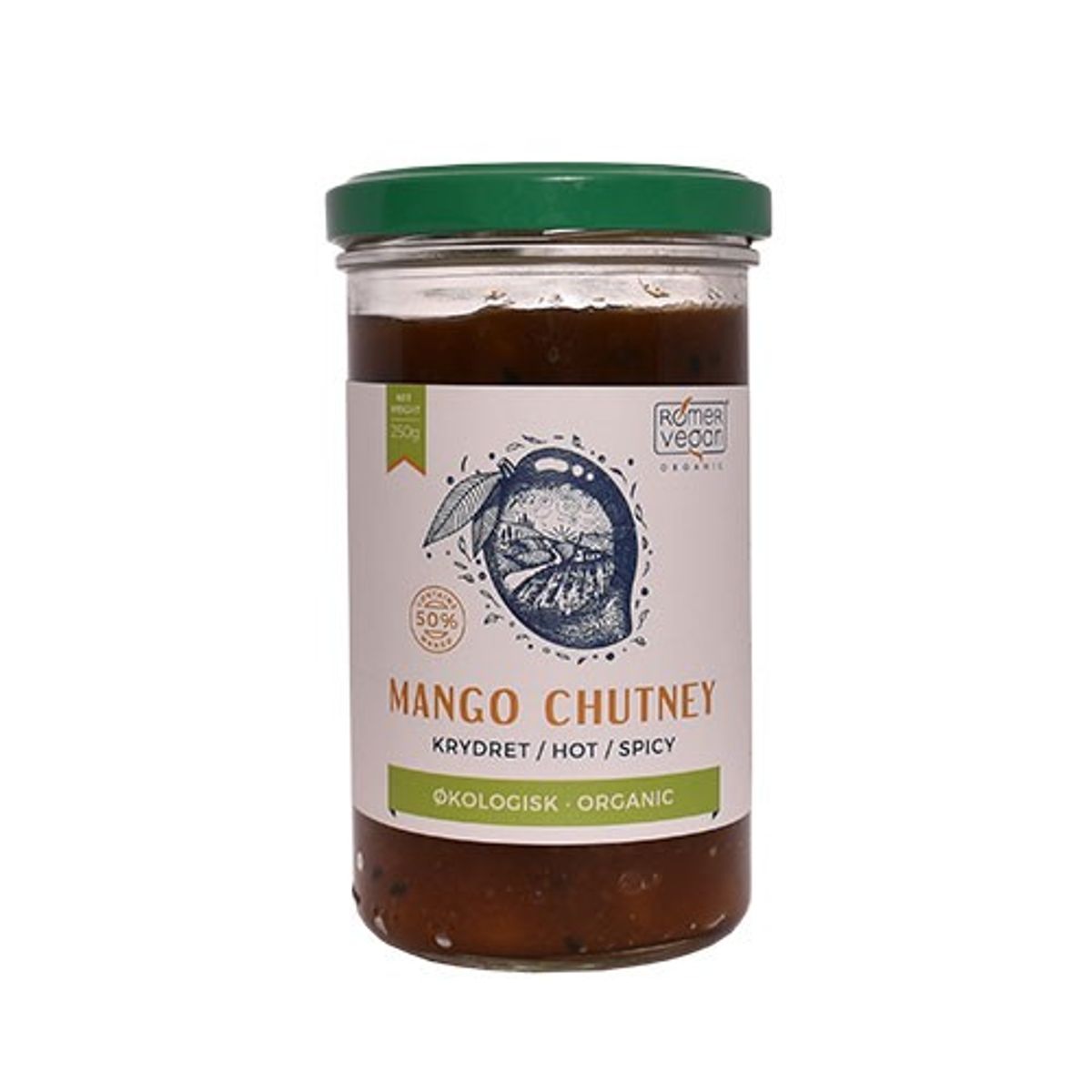 Mango Chutney stærk - 250 gram - Rømer Vegan