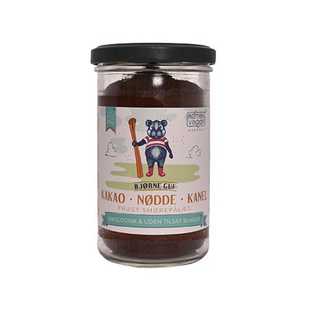 Smørepålæg Bjørneguf kakao, kanel & nødder Økologisk - 270 gram - Rømer Vegan