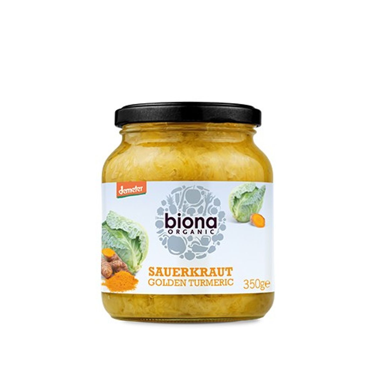 Sauerkraut med gurkemeje Økologisk - 350 gram - Biona Organic