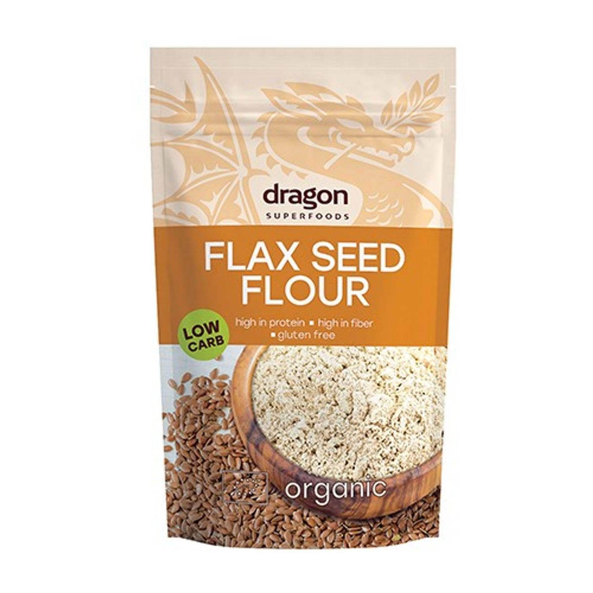 Hørfrømel økologisk - 200 gram - Dragon Superfoods