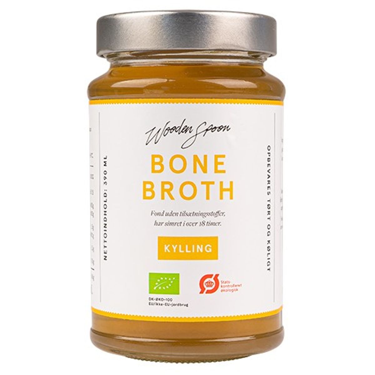 Bone Broth Kylling Økologisk - 390 ml - Wooden Spoon