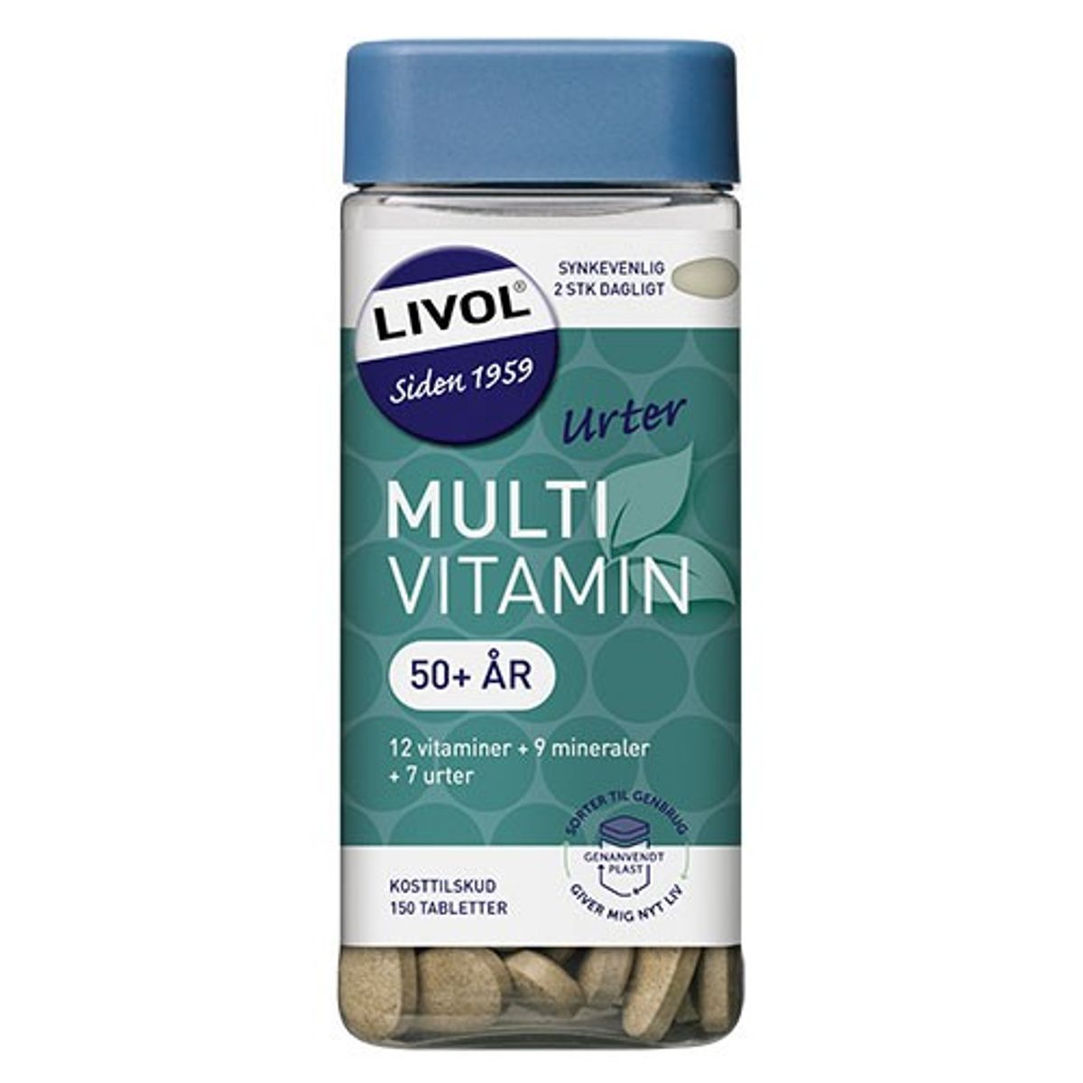 Livol Multivitamin m.urter 50+ - 150 tabletter - Livol