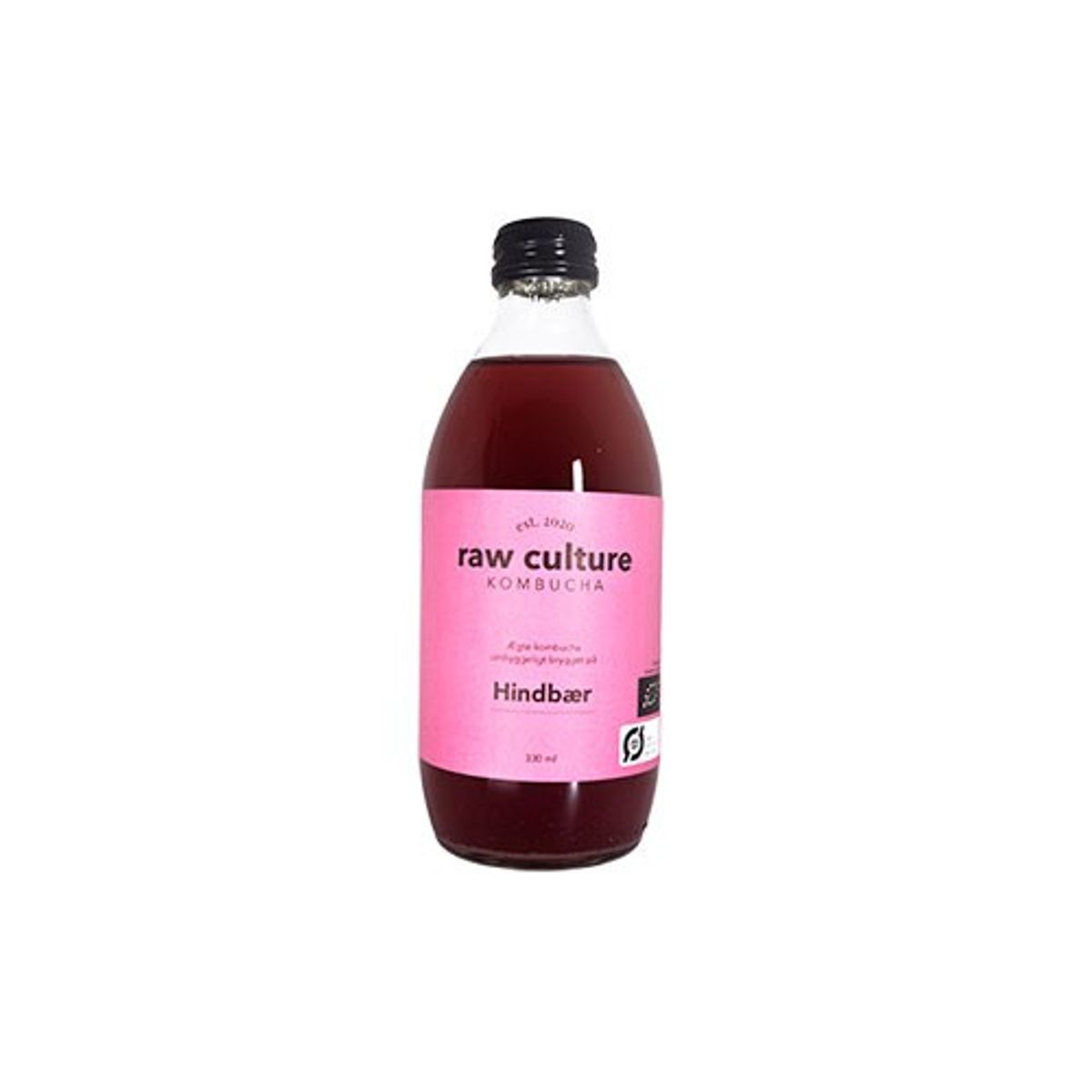 Kombucha Hindbær Økologisk - 330 ml - Raw Culture