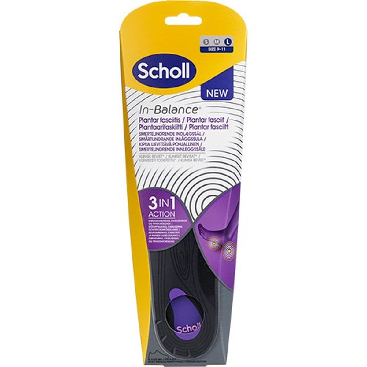 Scholl Med Insoles Plantar Fasciitis (L) - 1 pakke