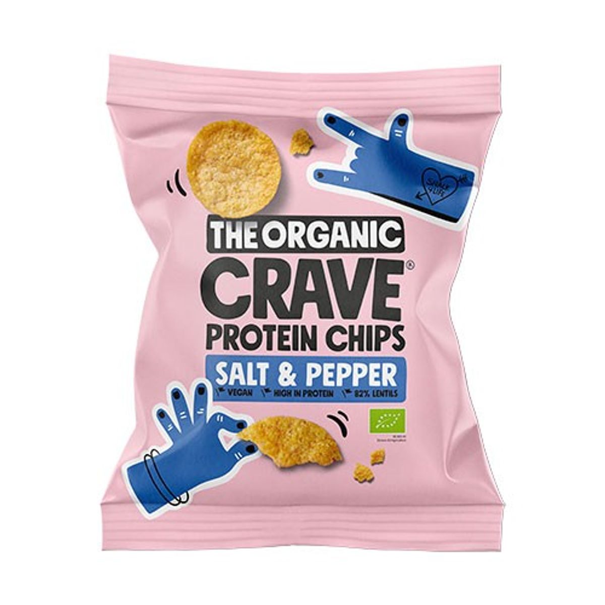 Veganske protein chips m. Salt og peber Økologisk - 30 gram - The Organic Crave