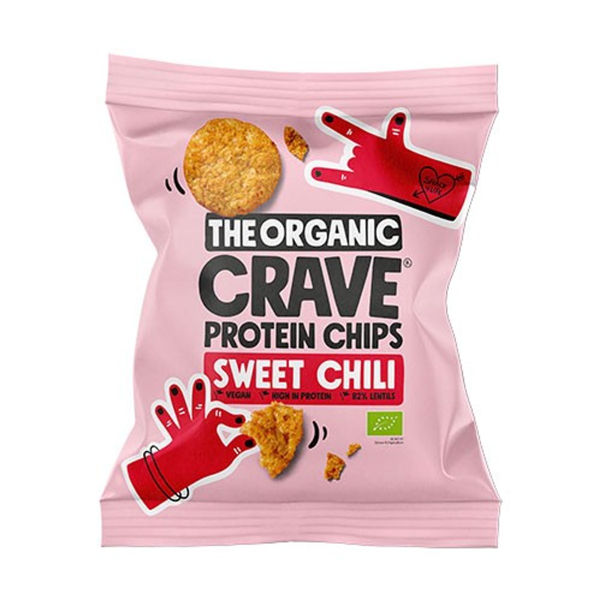 Veganske protein chips m. Sweet chili Økologisk - 30 gram - The Organic Crave