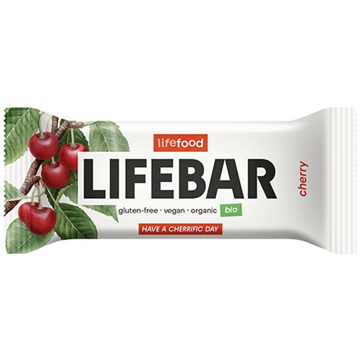 LifeBar Kirsebær RAW Økologisk - 40 gram - Lifefood - Mindst holdbar til : 20-06-2025