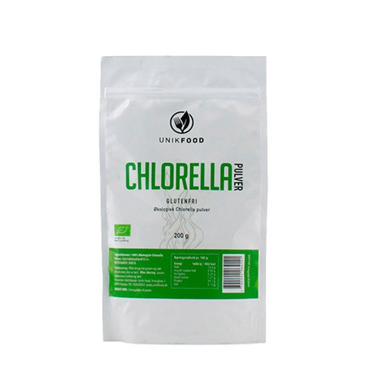 Chlorella pulver Økologisk - 200 gram - Unikfood