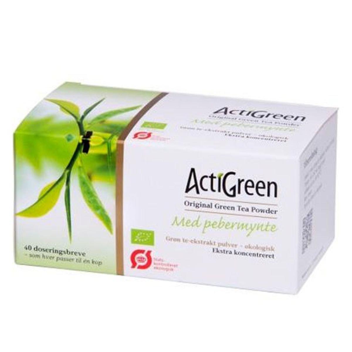 Grøn te m. pebermynte ActiGreen - 40 br - Bidro