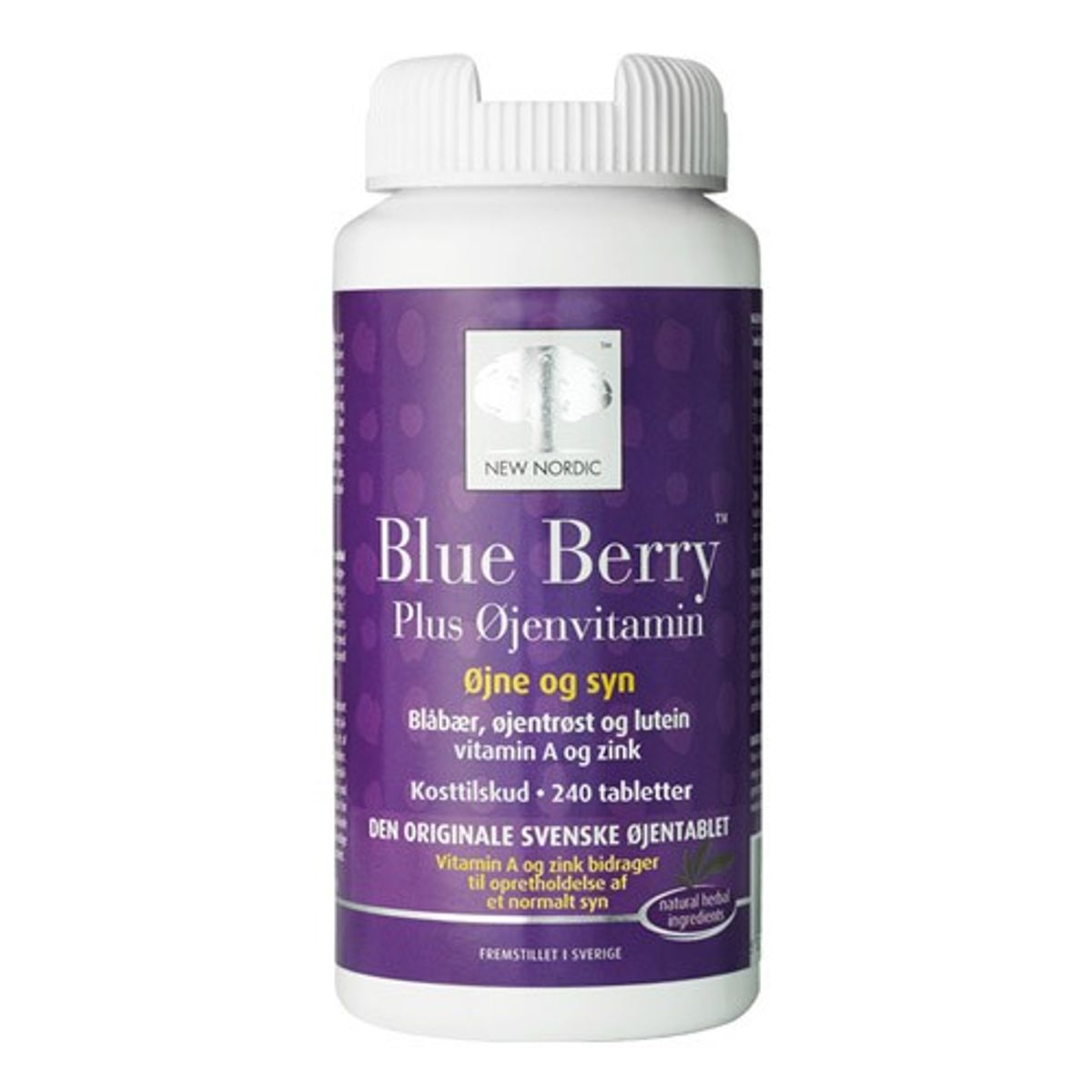 Blue Berry øjenvit. plus 10 mg - 240 tabletter - New Nordic