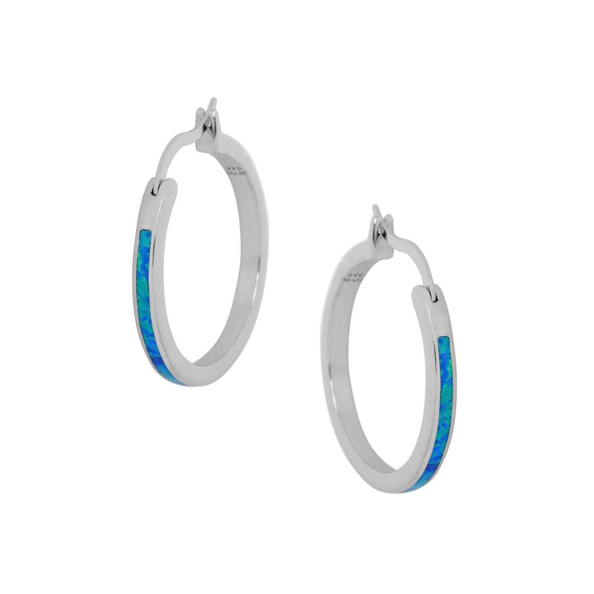 Chania - opal øreringe med 925 Sterling sølv & rhodium belægning