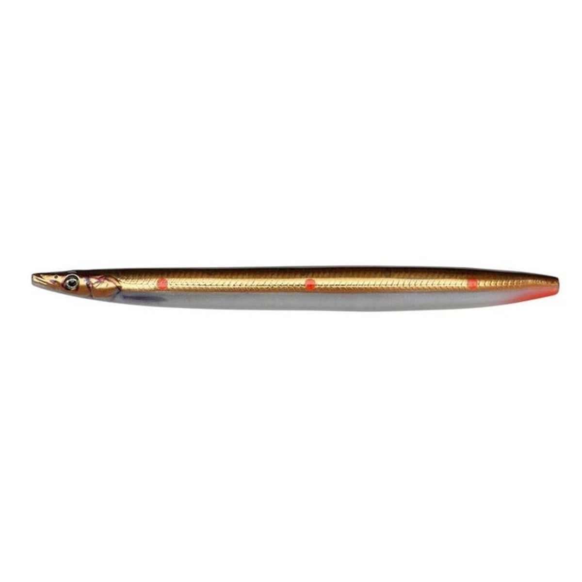 Savage Gear Beigeeel Line Thru, 19g / 12,5cm-Brun copper Rød dots - Blink