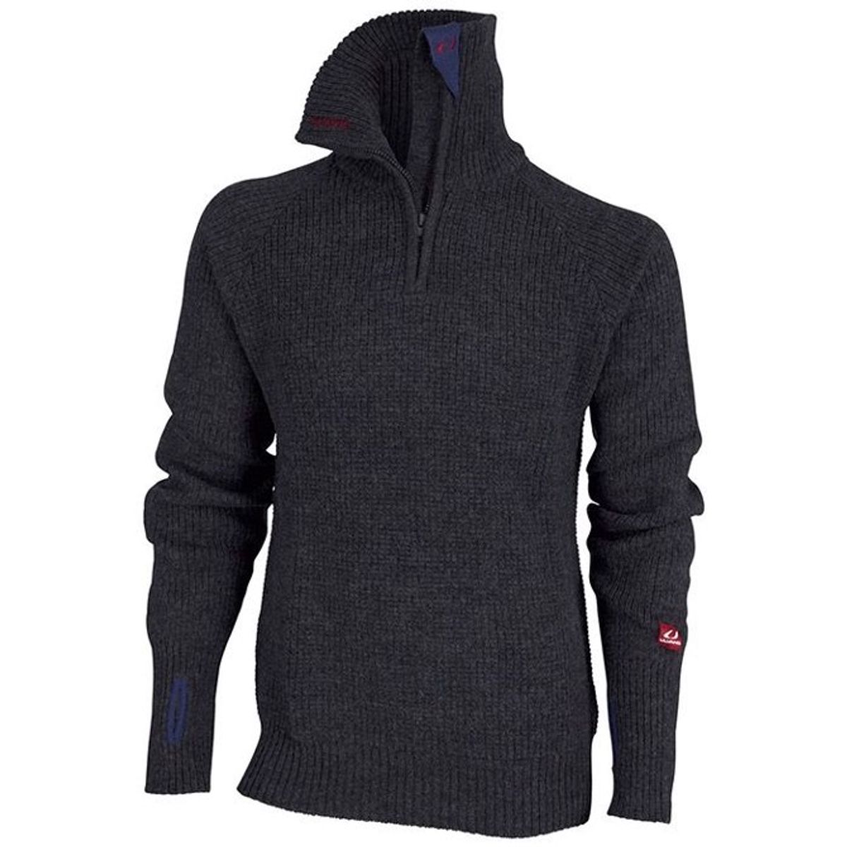 Ulvang Rav sweater w/zip uldtrøje-Sort melange-3XL - Trøjer