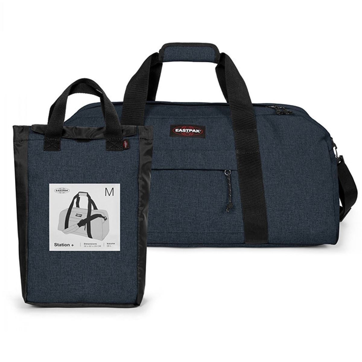 Eastpak Station+ M duffeltaske 58L, triple denim - Duffel tasker