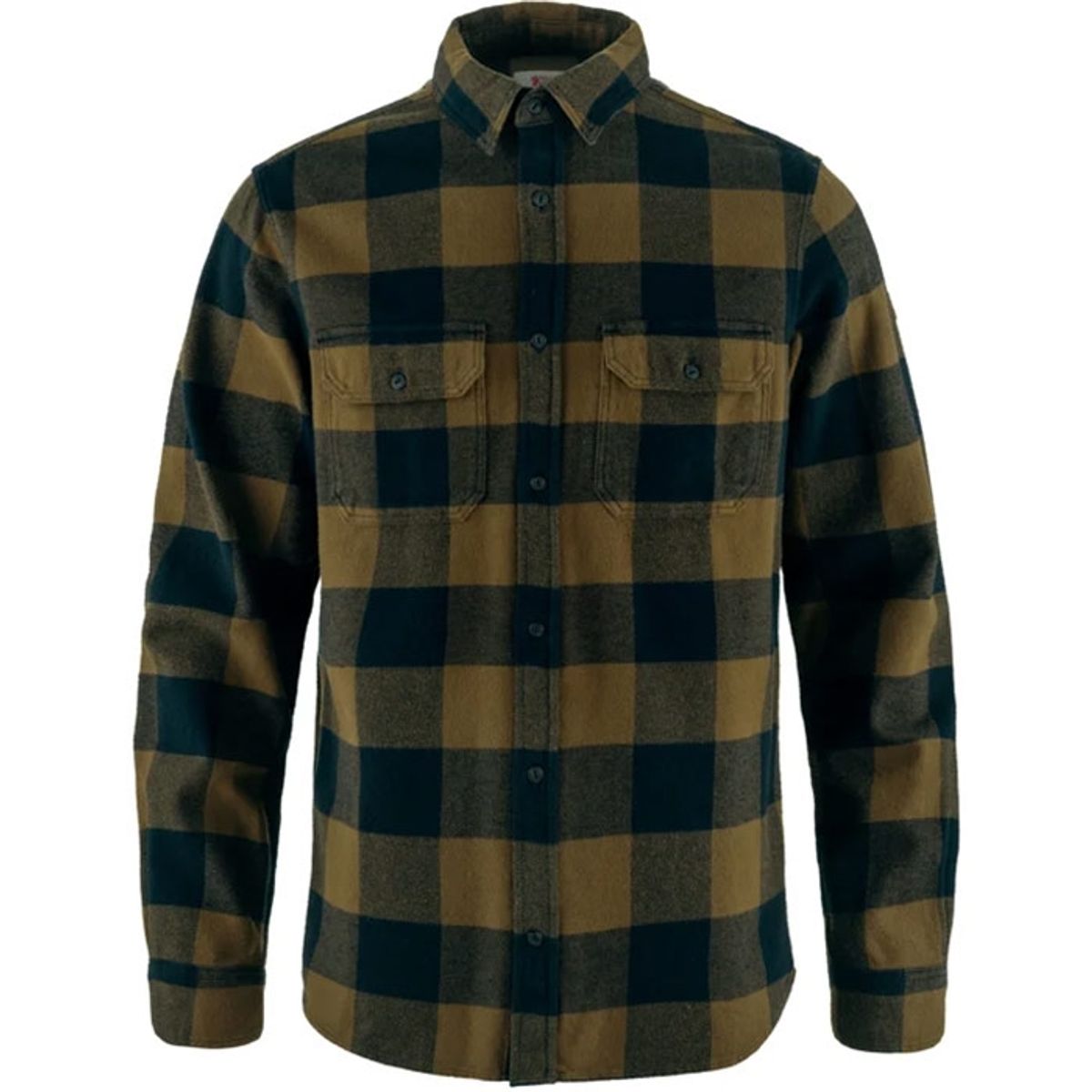 Fjällräven Övik Heavy Grå Shirt Herre / Mænd-Brun Brun-Mørkeblå-2XL - Skjorter