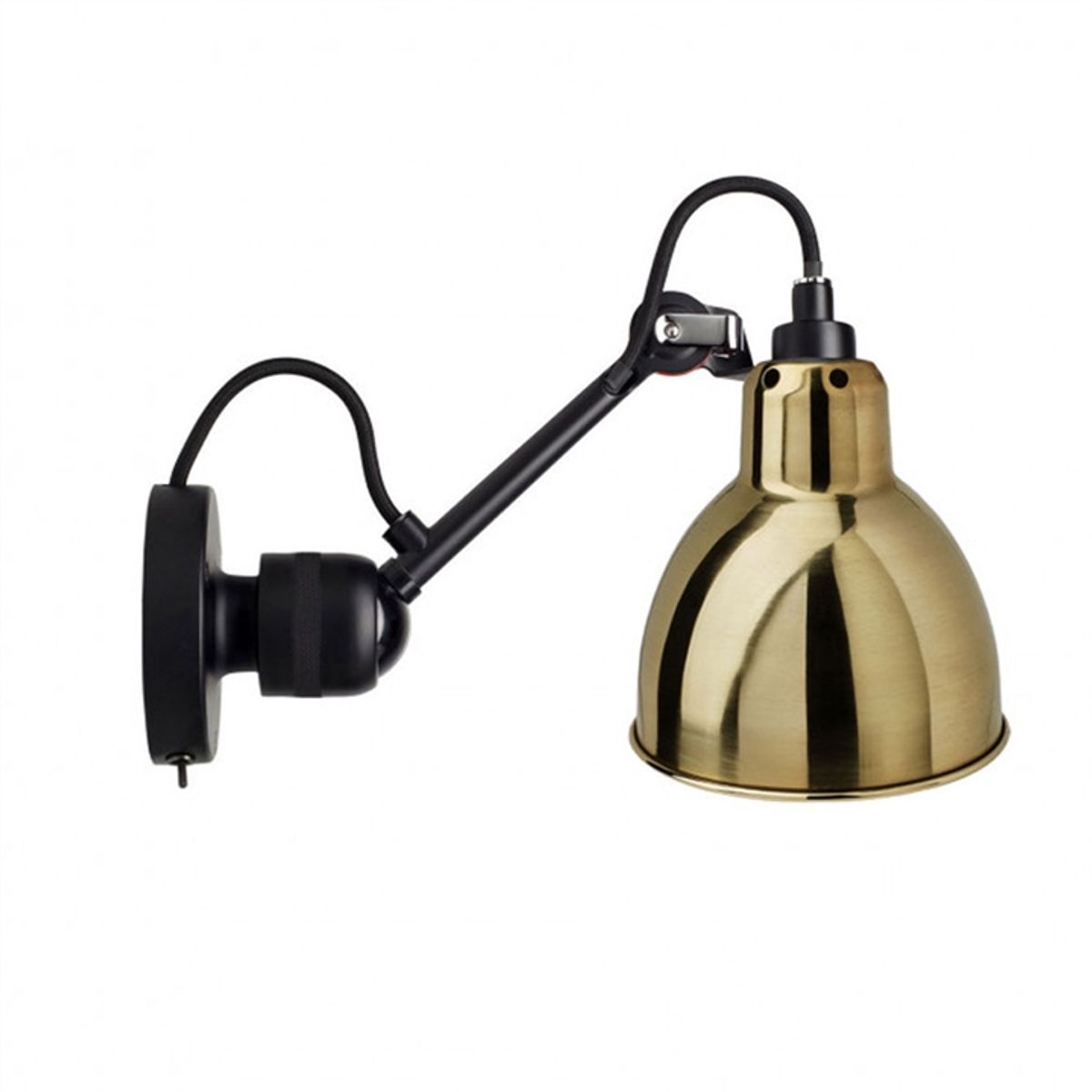 Lampe Gras No 304SW væglampe, sort/messing