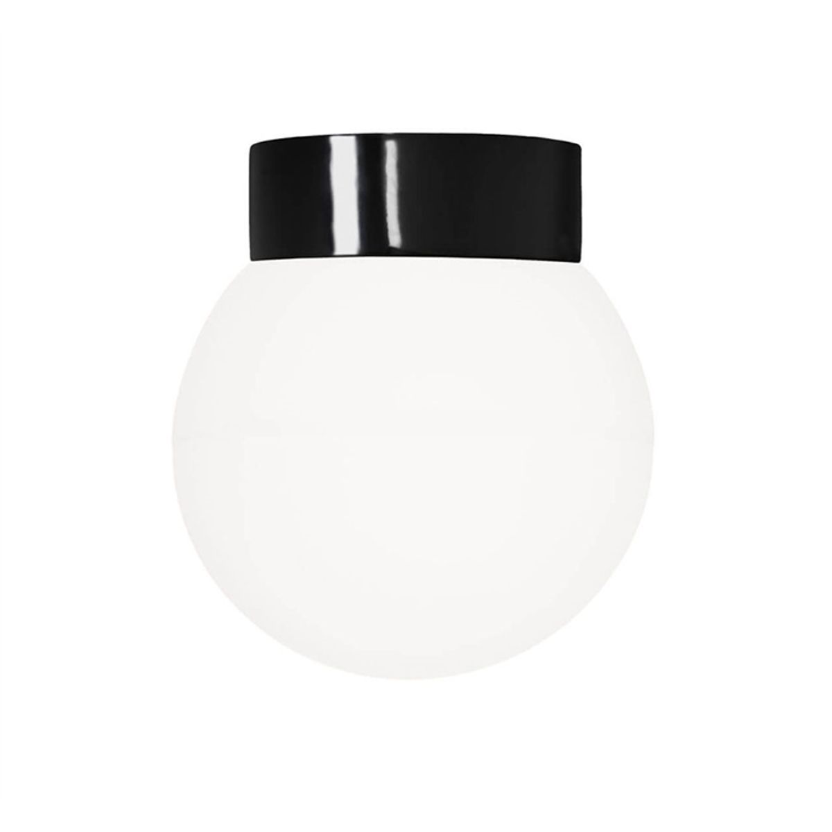 Classic Globe 200 loftlampe / væglampe IP44, sort/mat opal