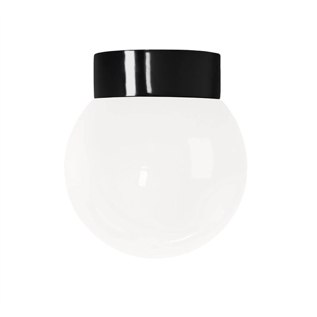 Classic Globe 200 loftlampe / væglampe IP44, sort/blank opal