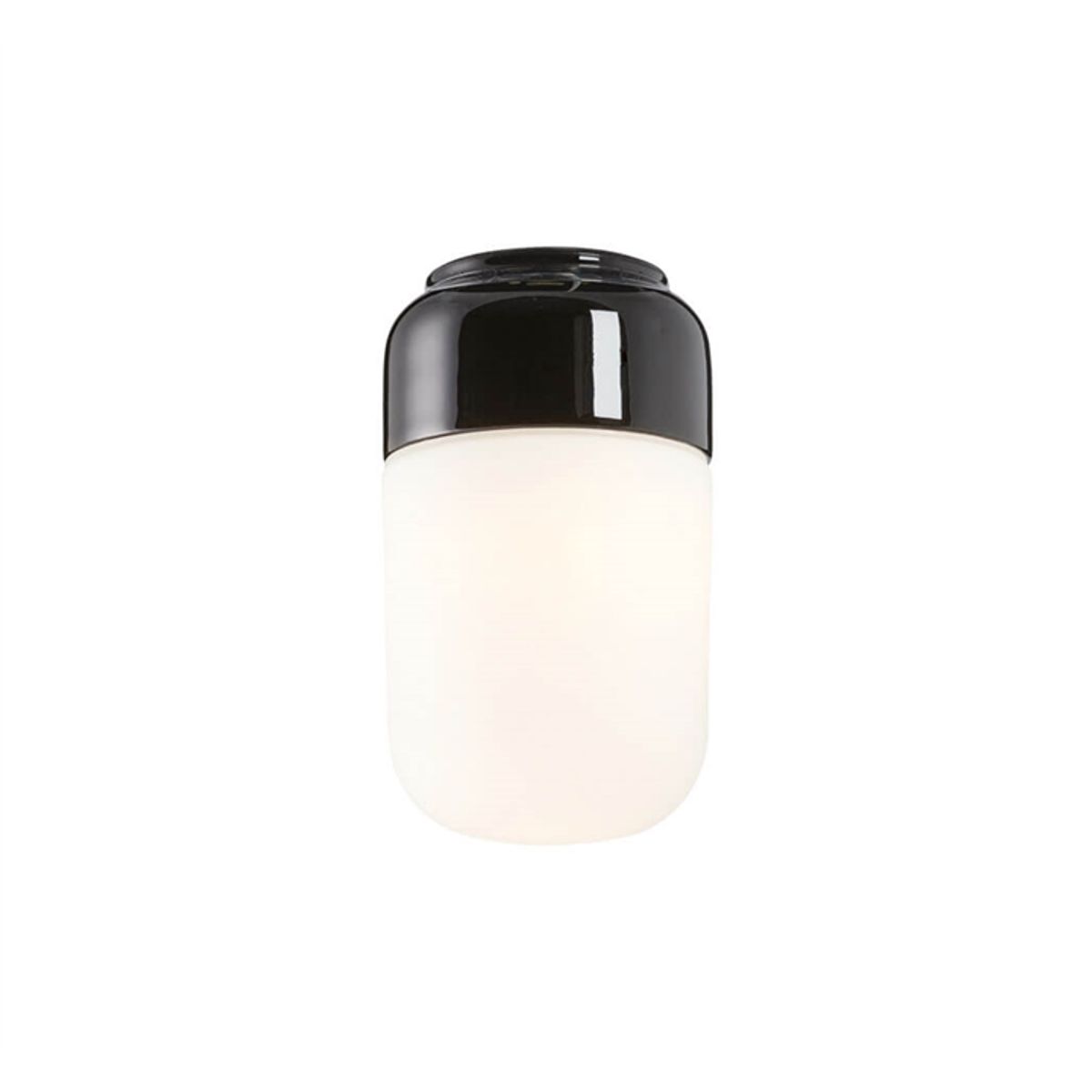 Ohm 100/170 loftlampe / væglampe, sort/mat opal