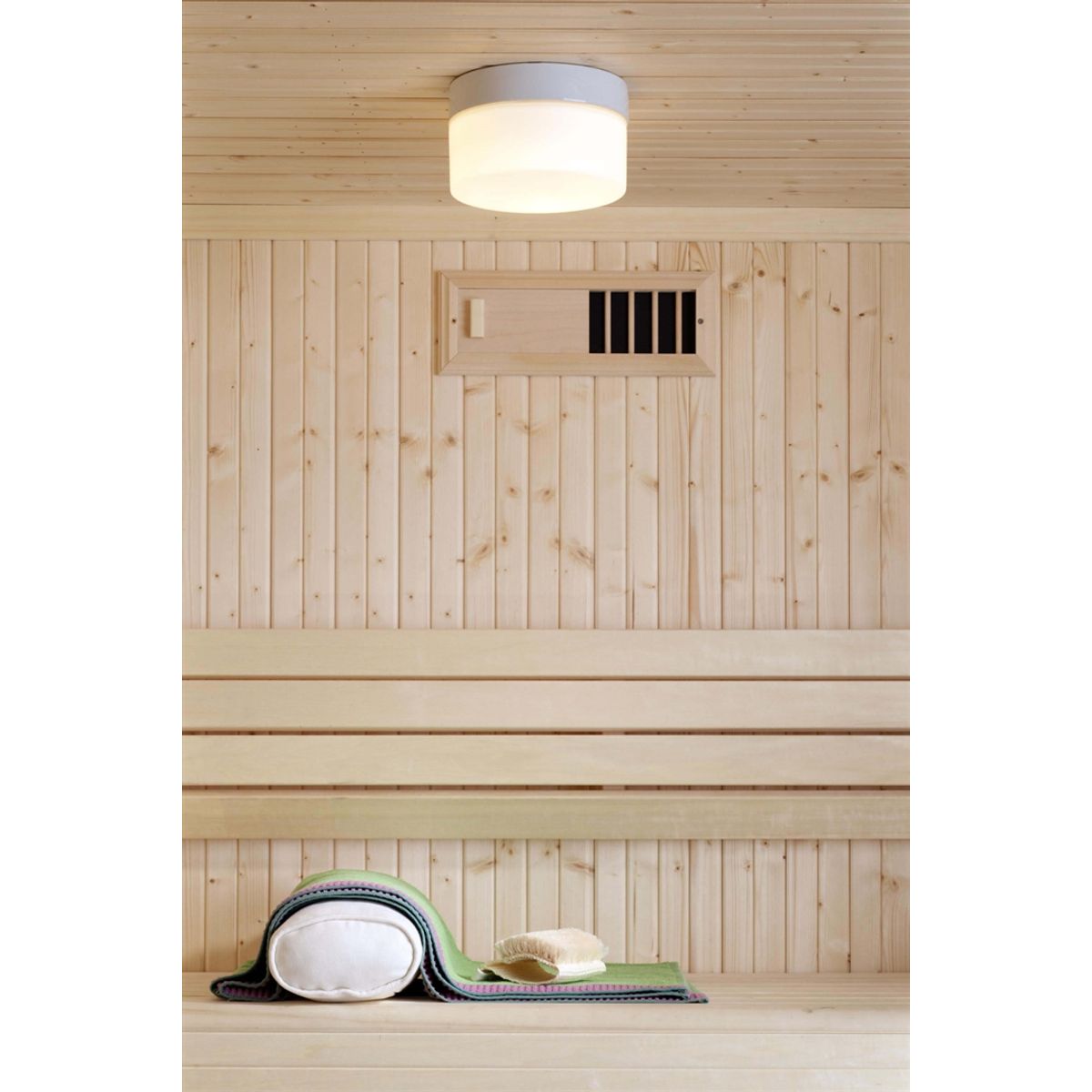 Opus 200/140 Sauna loftlampe / væglampe, hvid