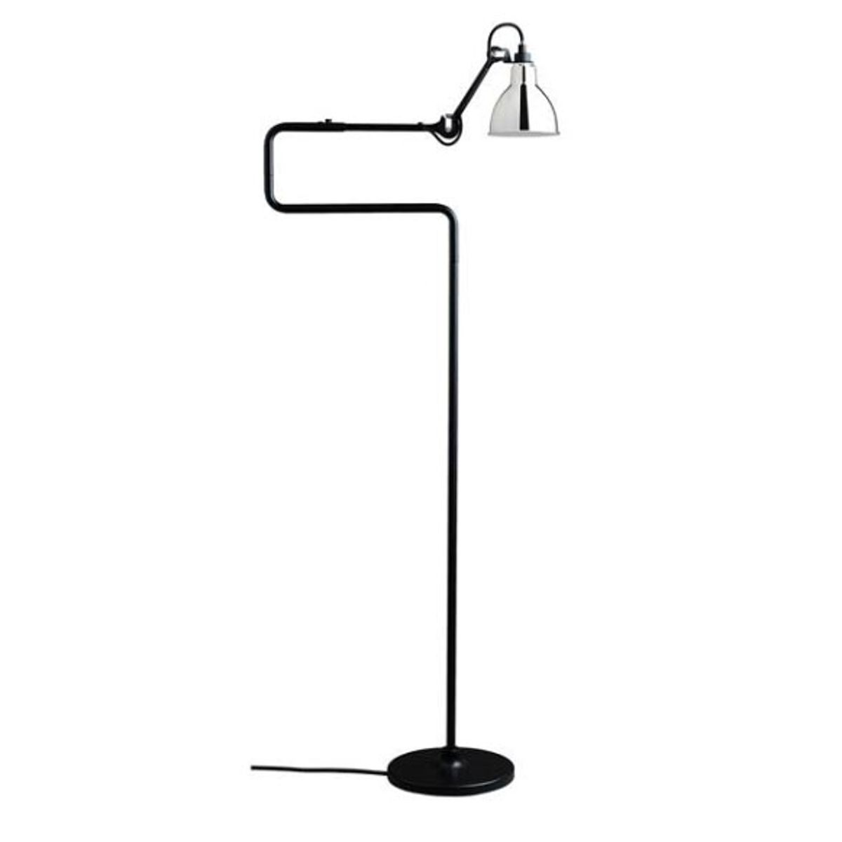 Lampe Gras No 411 gulvlampe, mat sort/krom