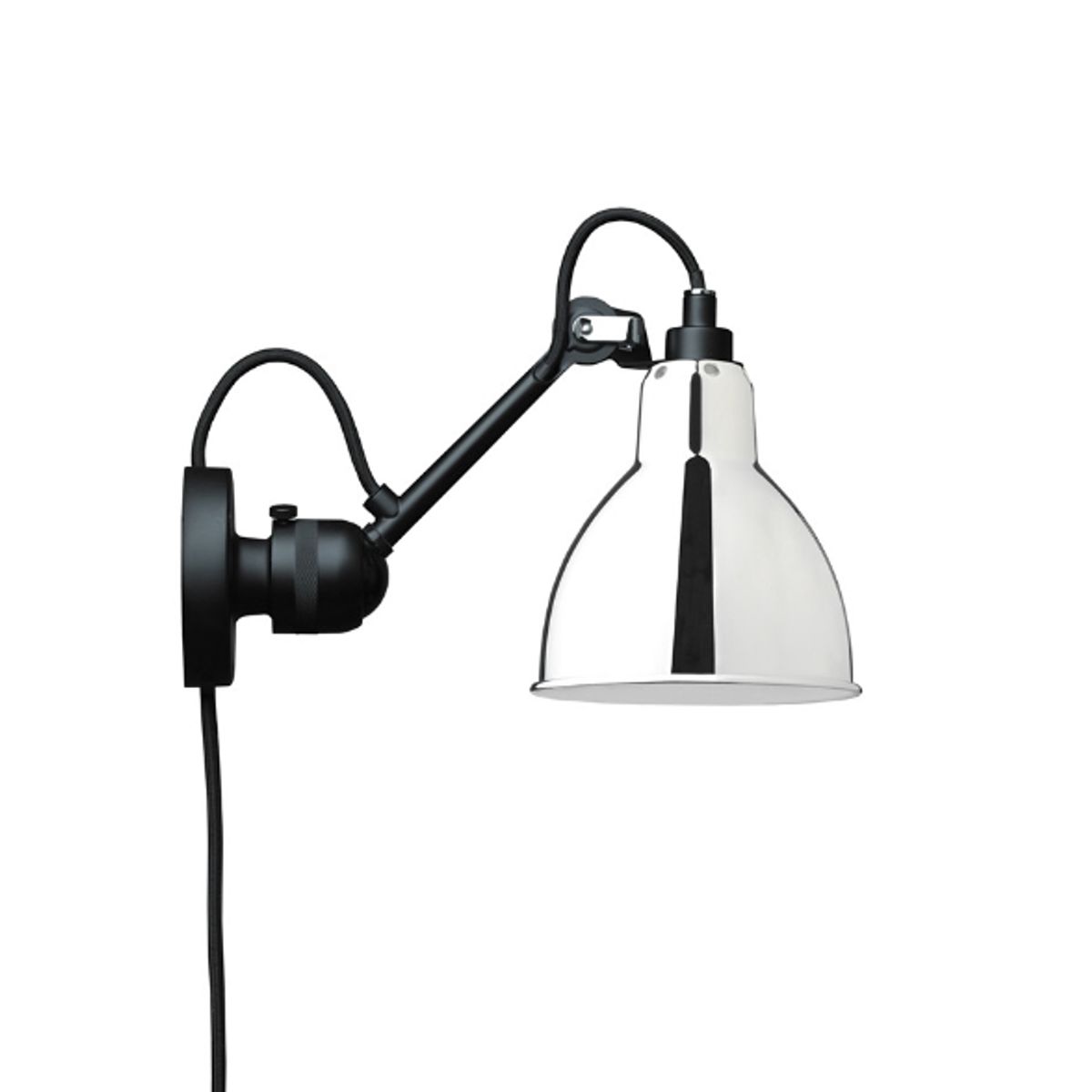 Lampe Gras No 304CA Væglampe, sort/krom