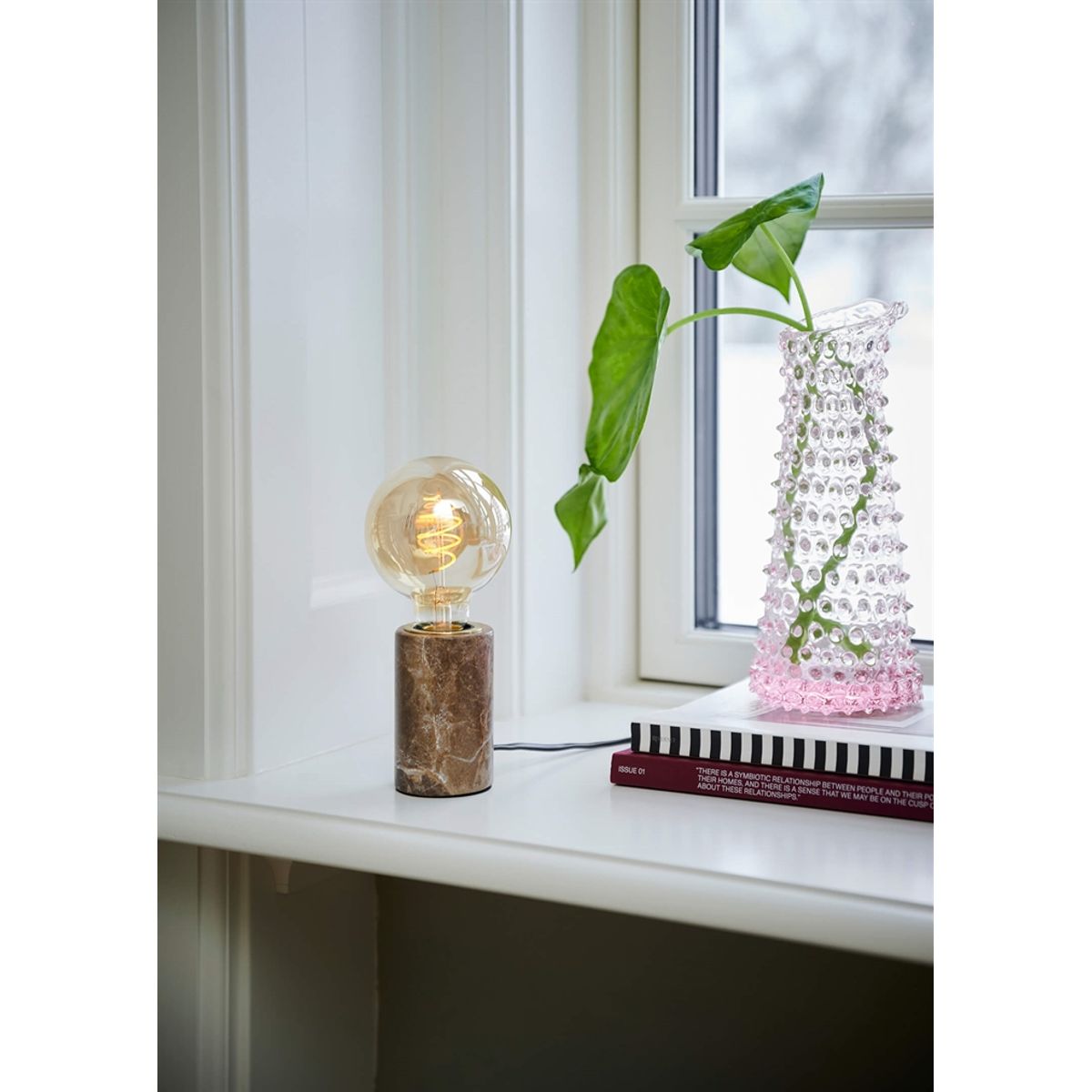 Siv Marble bordlampe, brun