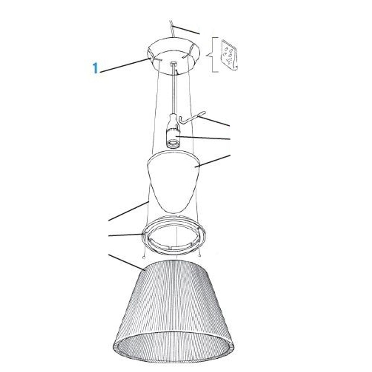 Reservedel: Loftsrosette til Flos Romeo Soft S2, hvid (med indmad)