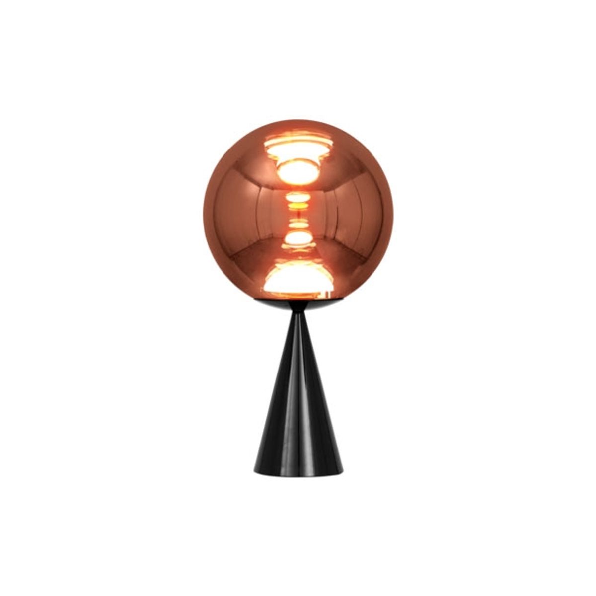 Globe Fat bordlampe, kobber/sort