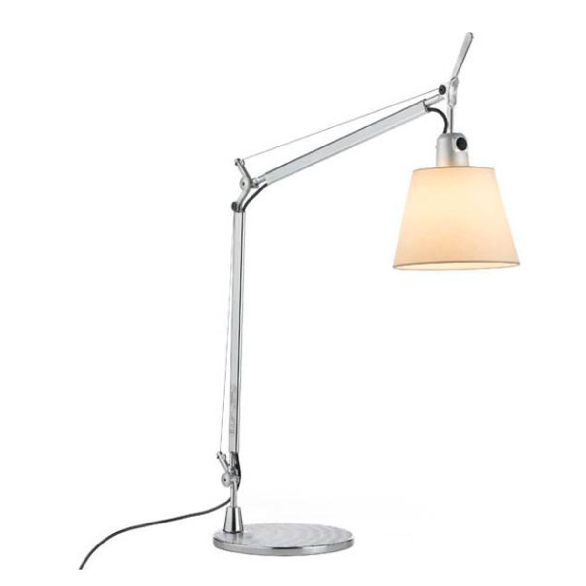 Tolomeo Basculante Tavolo, grå satin alu