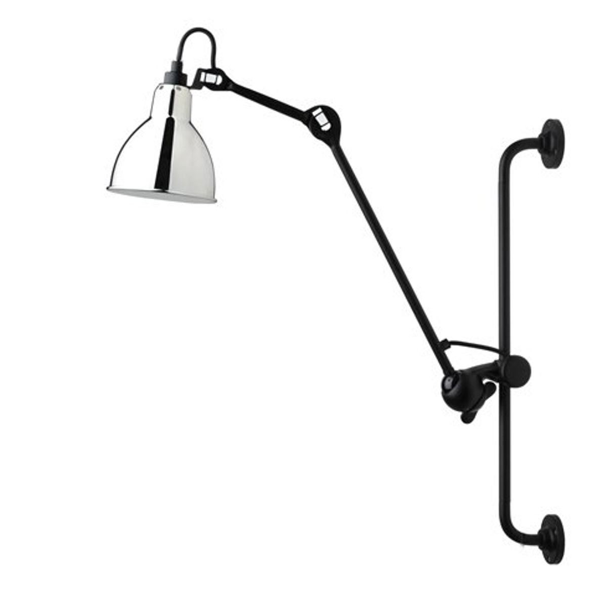 Lampe Gras No 210 væglampe, sort/krom