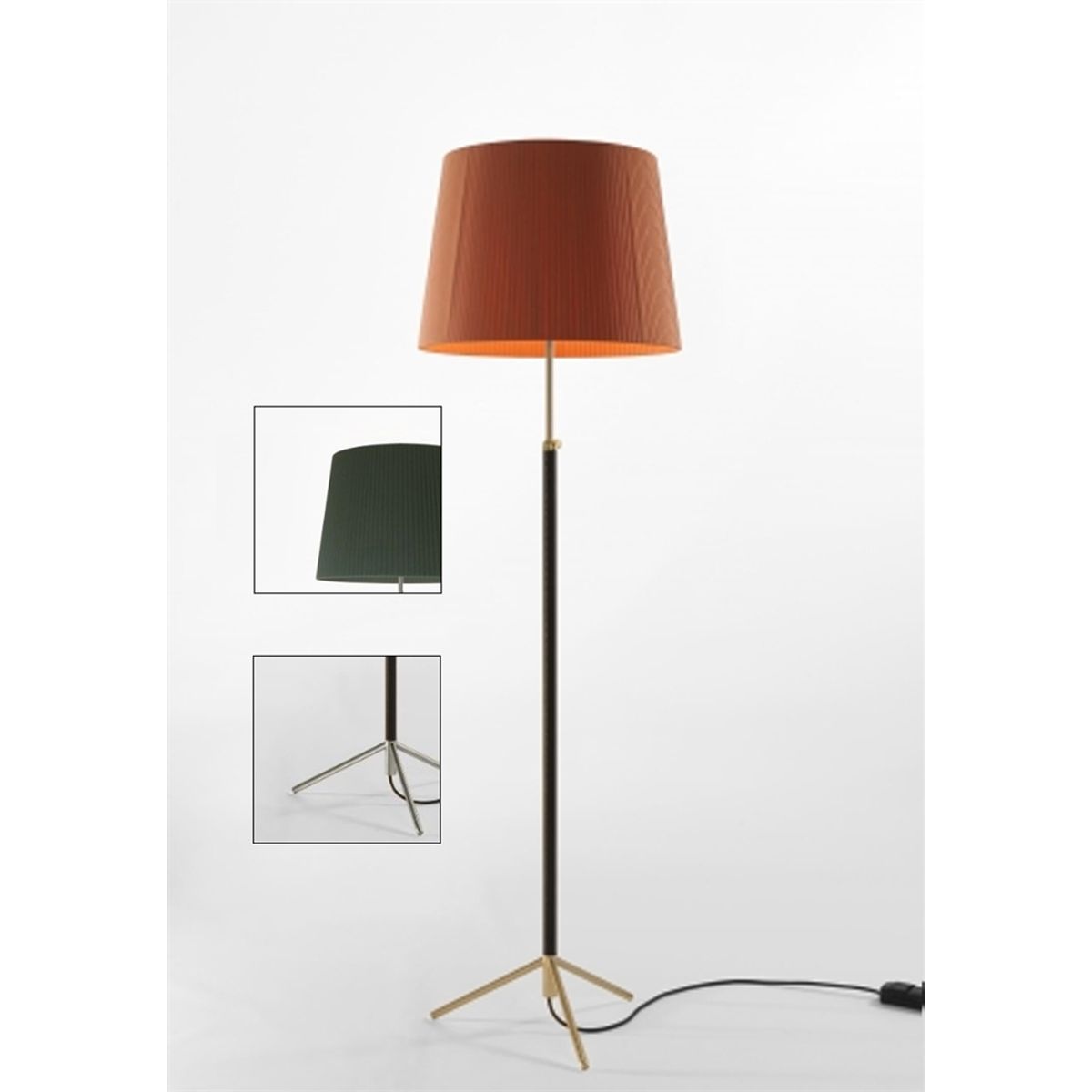 Pie de salón Gulvlampe G1 grøn/krom