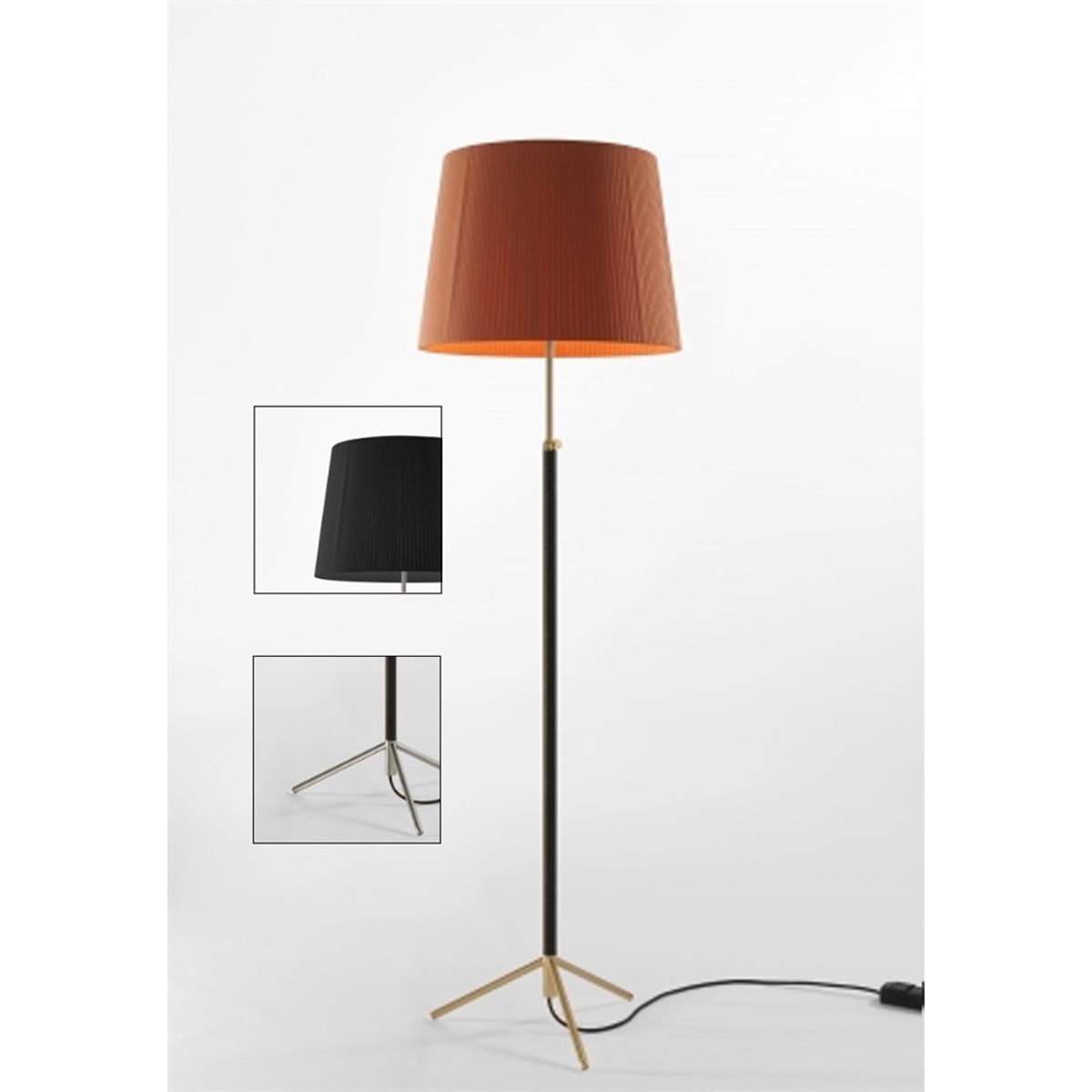 Pie de salón Gulvlampe G1 sort/krom