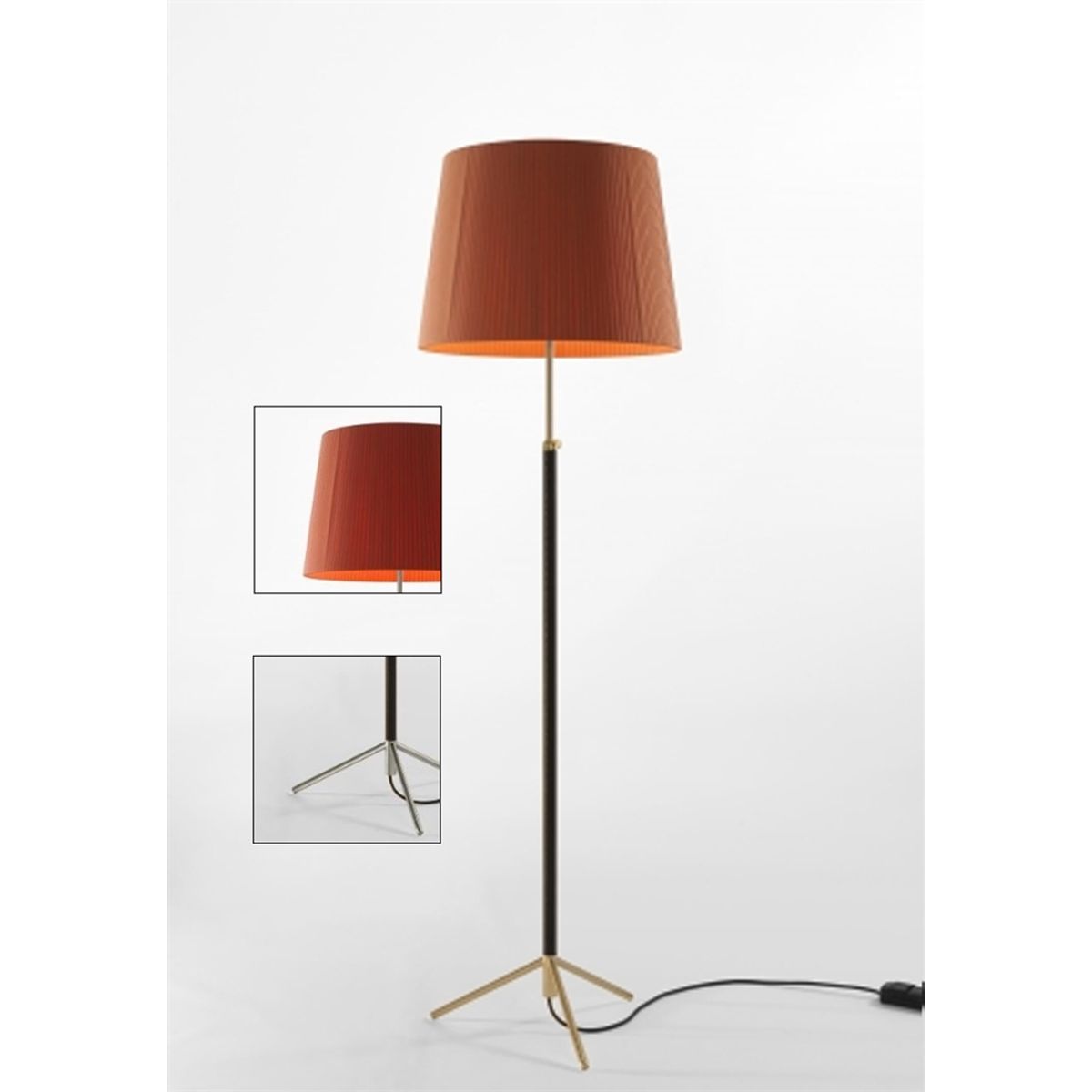 Pie de salón Gulvlampe G1 rød/krom