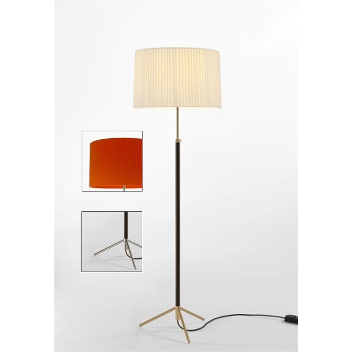 Pie de salón Gulvlampe G2 rød/krom