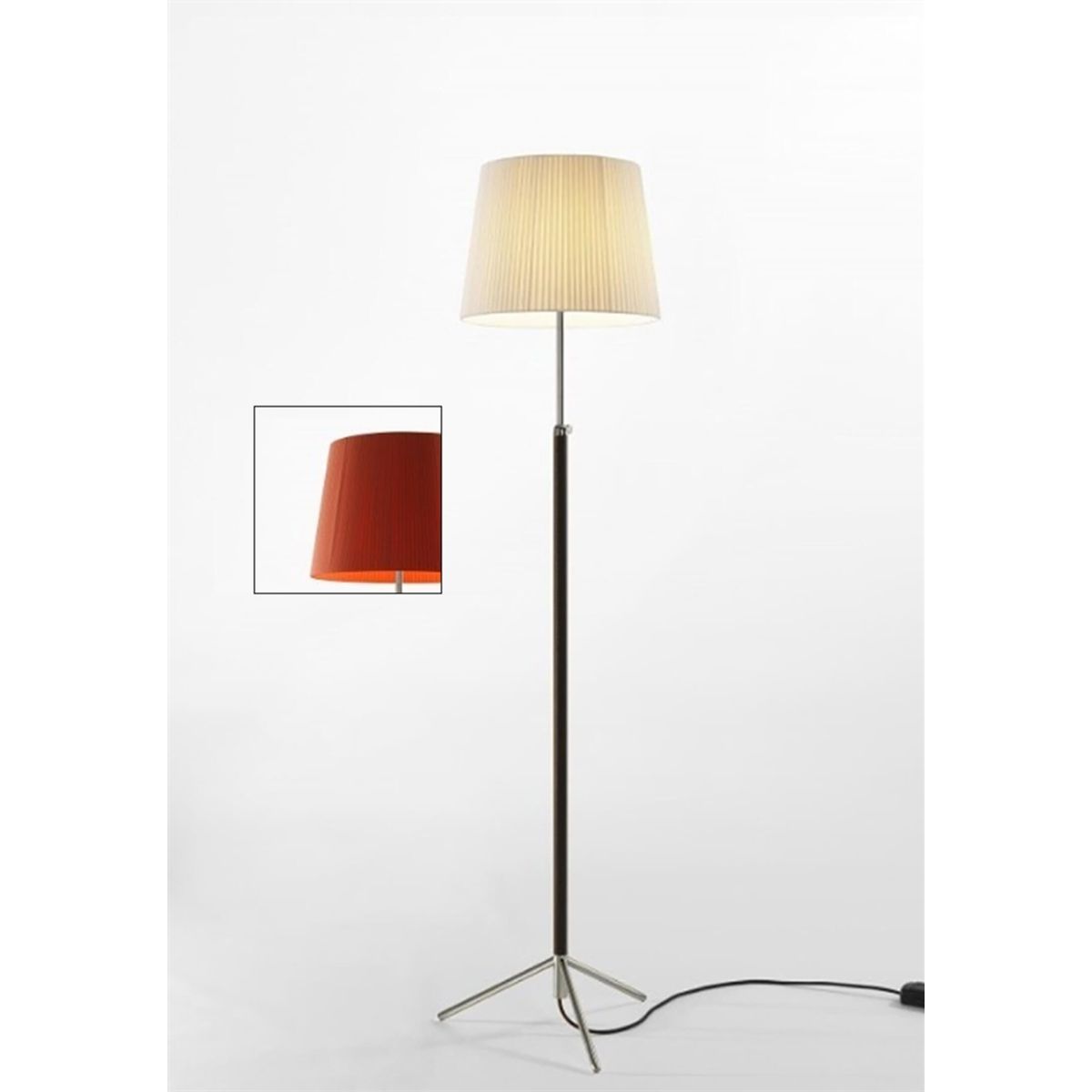 Pie de salón Gulvlampe G3 rød/krom