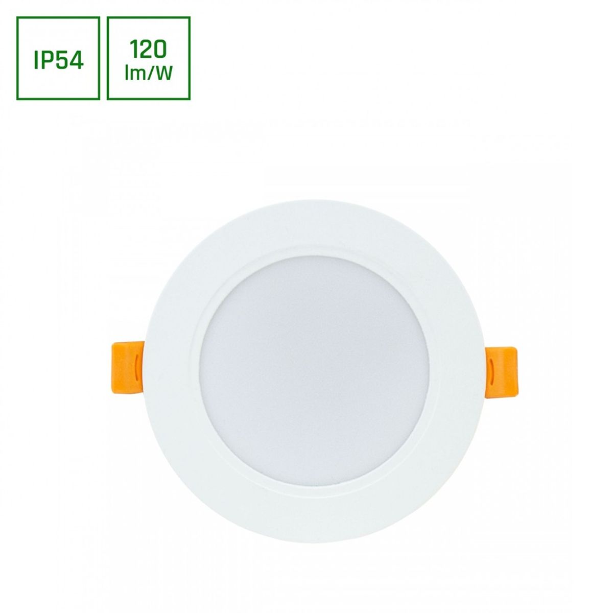 Dure 3 Downlight 8W - Varm hvid, 230V, 110°, IP54, IK06, 118x31, Hvid, Rund, Integreret driver - Dæmpbar : Ikke dæmpbar, Kulør : Varm