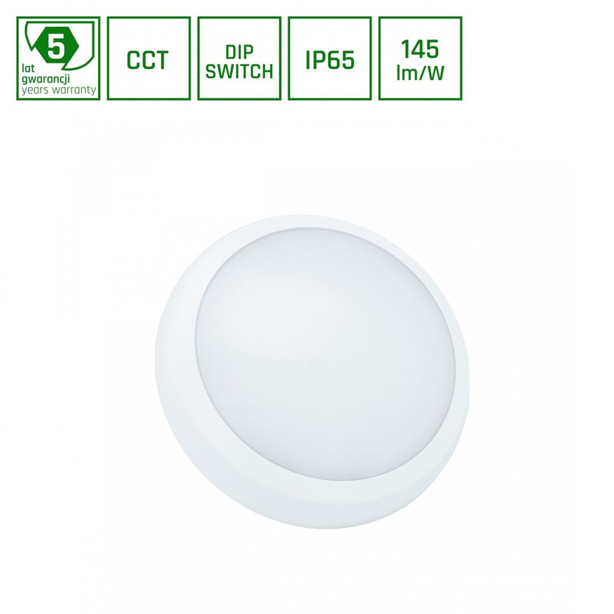 Nymphea City Pro 18/24W - CCT, 230V, 120°, IP65, IK08, Ø320x80mm, Hvid, Rund - Dæmpbar : Ikke dæmpbar