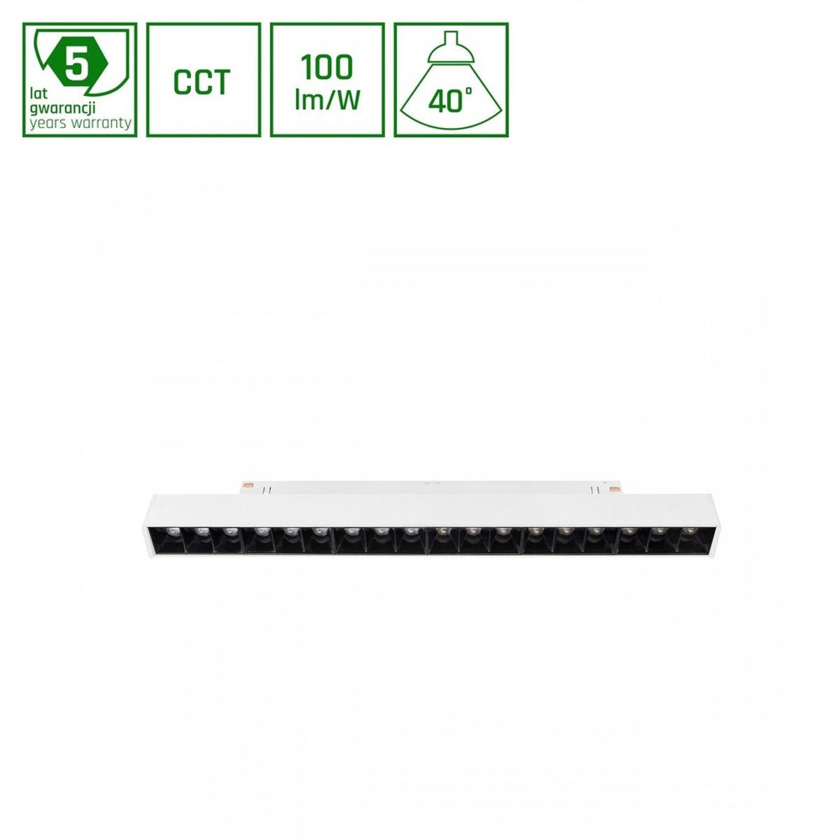 System Shift Smart-Grid M skinne Lys 17W - 303mm, 35°, hvid, CCT/dæmp. - Kulør : CCT (Varm til Kold Hvid)