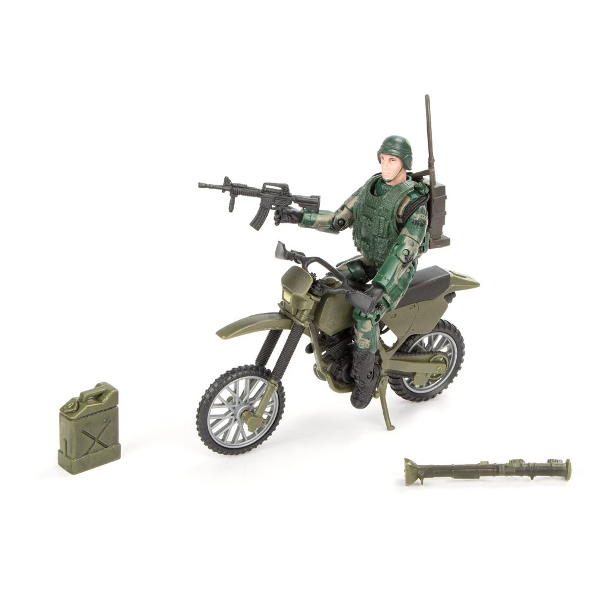 World Peacekeepers 1:18 Militær Actionfigur + Dirtbike