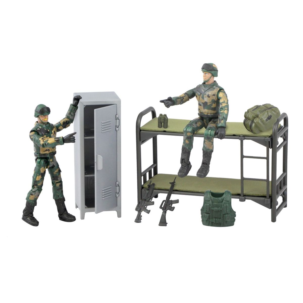 World Peacekeepers 1:18 Militær Køjeseng m/2 actionfigurer