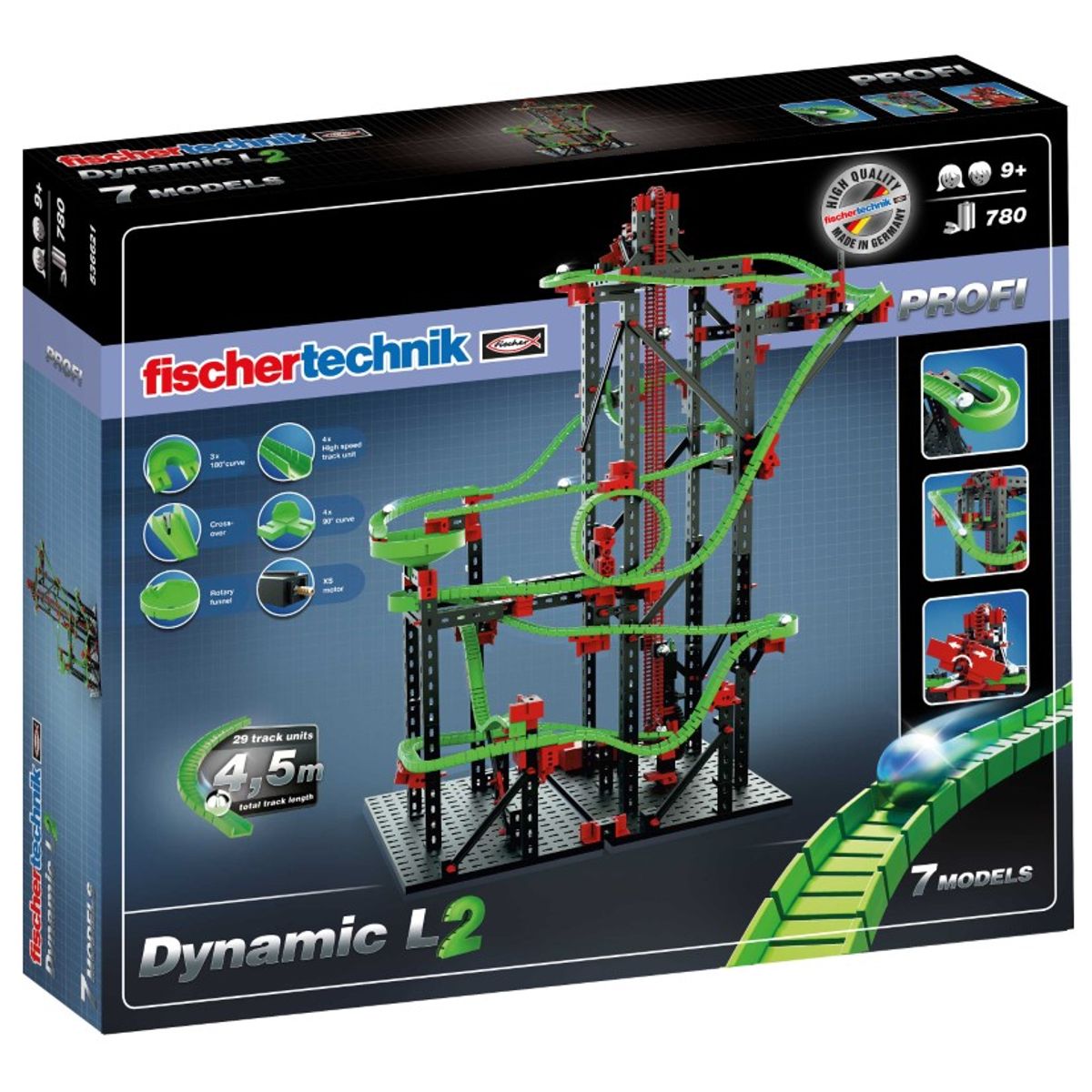 Fischertechnik Profi Dynamic L2 Kuglebane (780 dele)